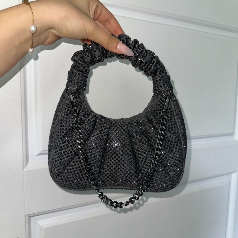 ALDO Black Rhinestone Embellished Women's Bag